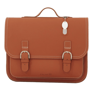 Cartable en cuir avec boucles - Chestnut brun - Own Stuff